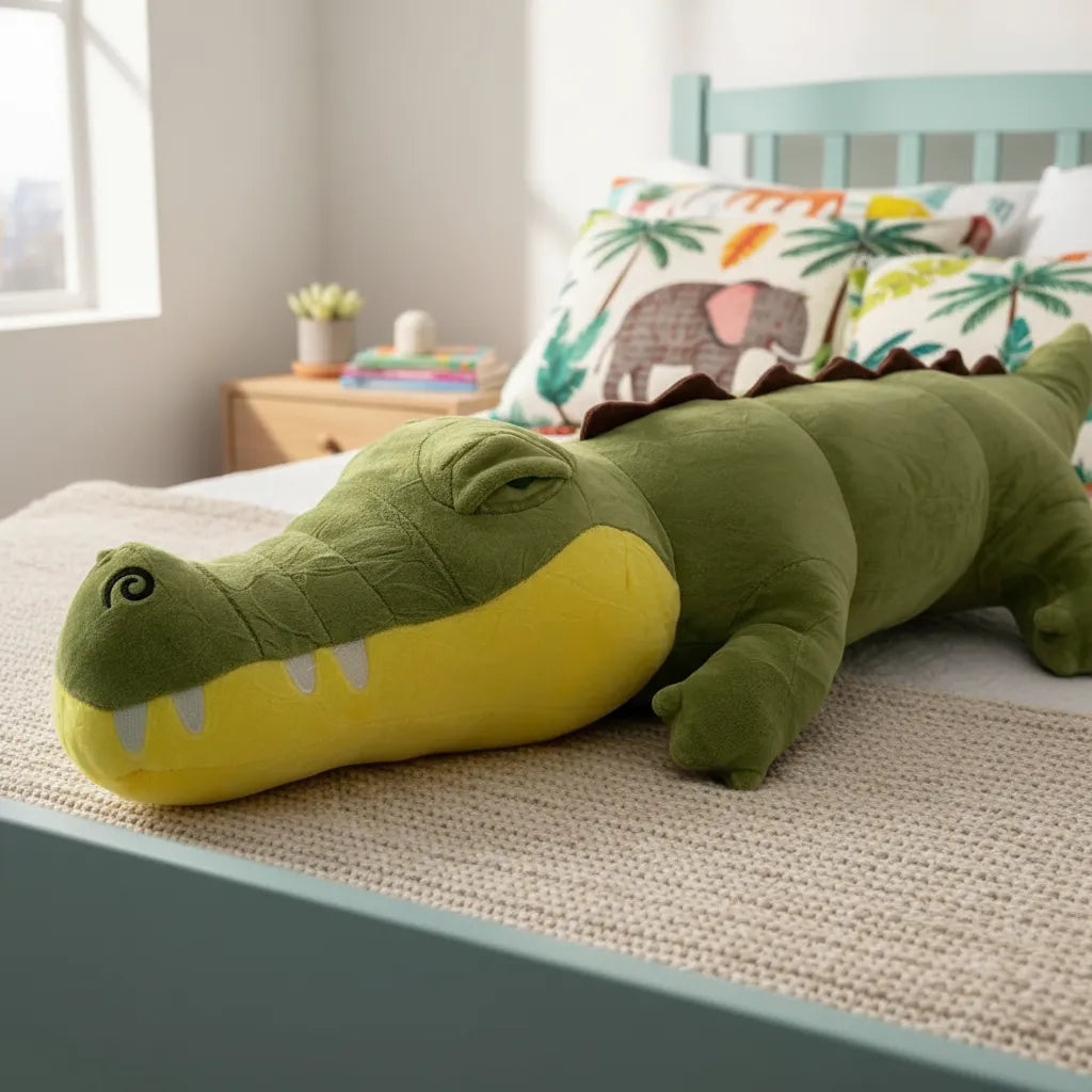 Peluche Cocodrilo Gigante Suave Y Abrazable 77 Cm