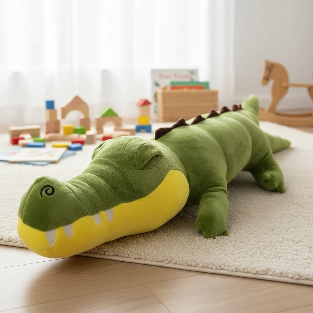 Peluche Cocodrilo Gigante Suave Y Abrazable 77 Cm