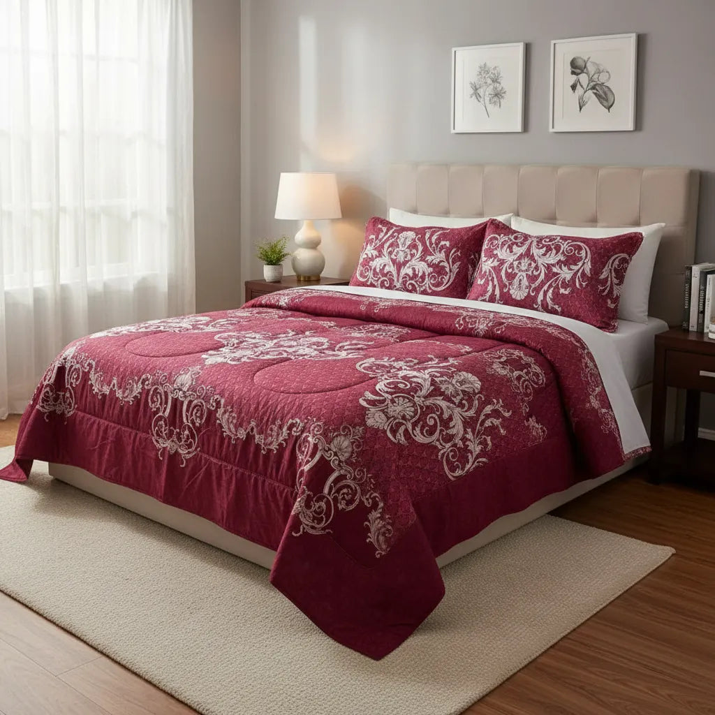 Plumón 2 Plazas Barroco Burdeo Elegance 230x250 Cm