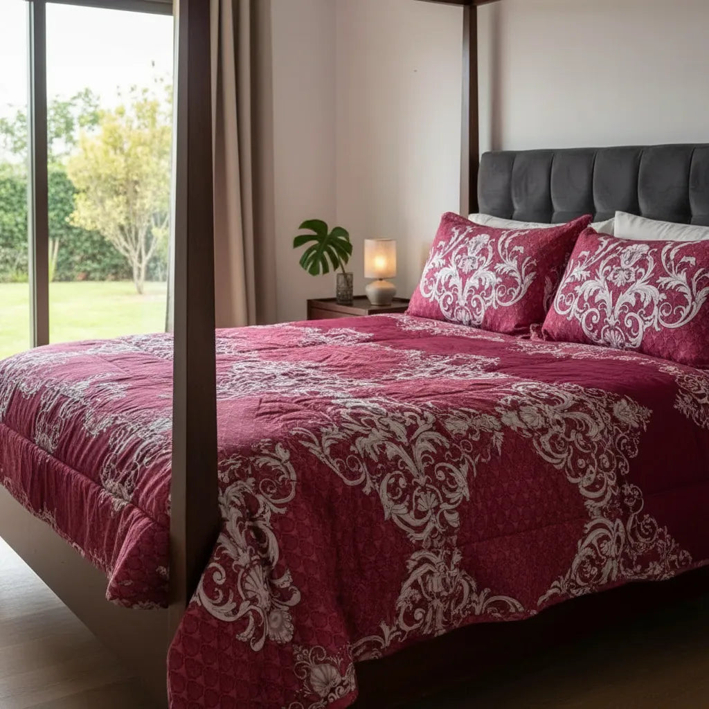 Plumón 2 Plazas Barroco Burdeo Elegance 230x250 Cm