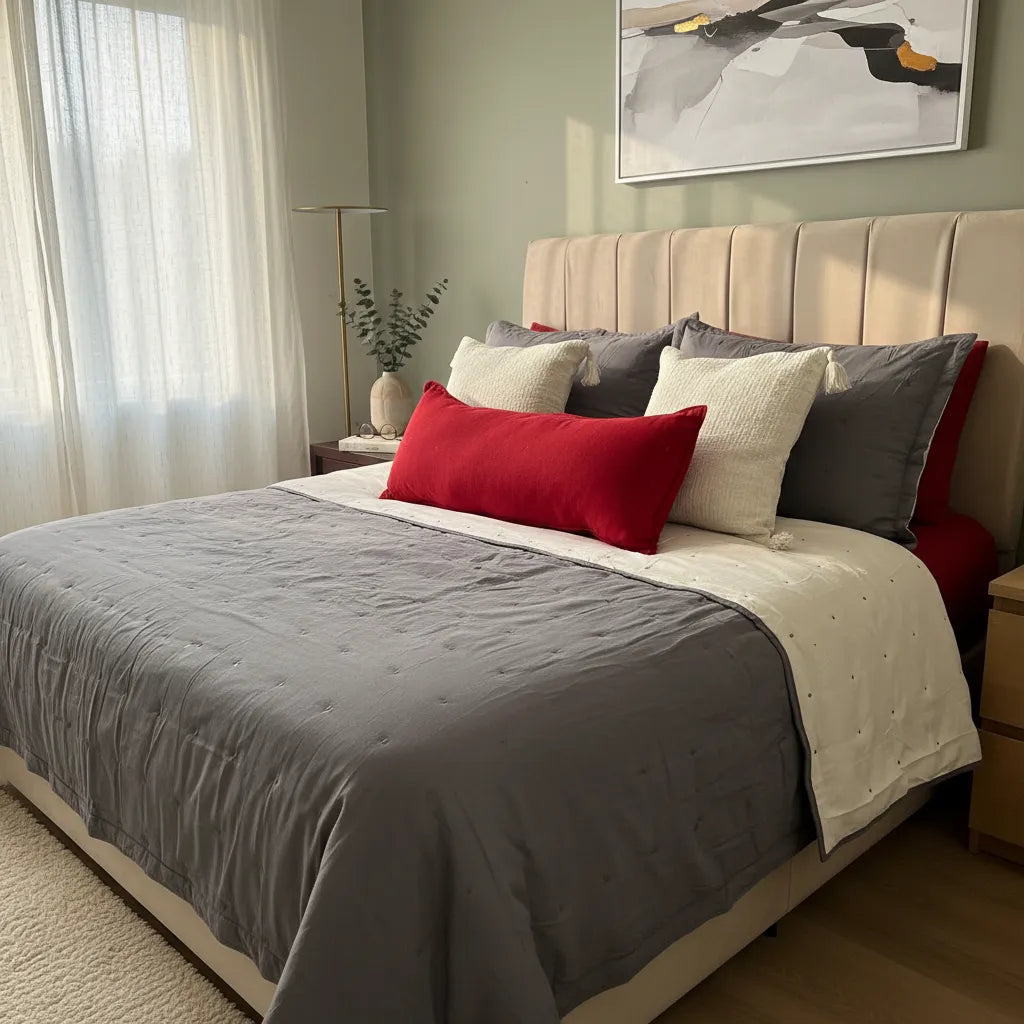 Set Renovación Dormitorio Gris & Blanco | 7 Piezas