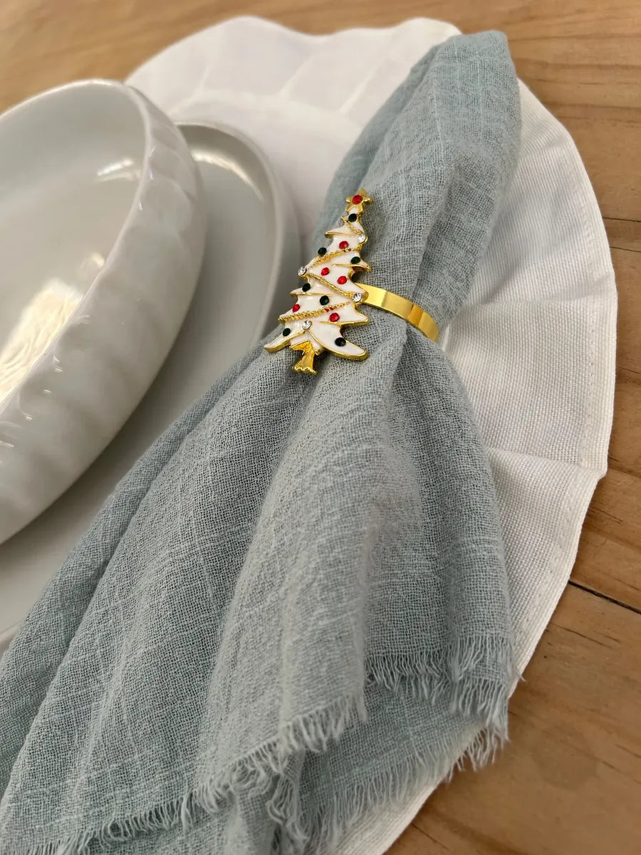 Set De 6 Anillos De Servilleta Navideños · Árbol De Navidad