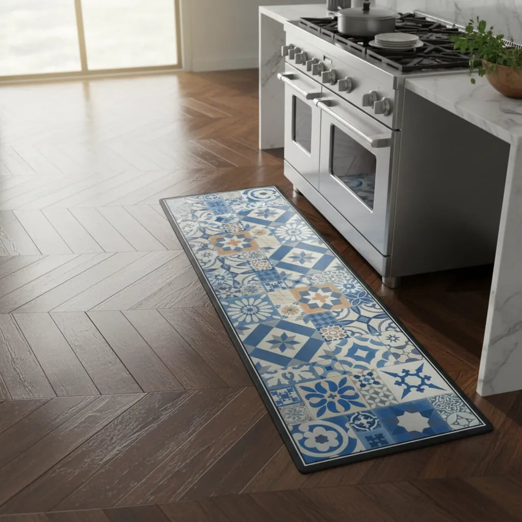 Set De 2 Alfombras Vinílicas Antideslizantes Para Cocina M12