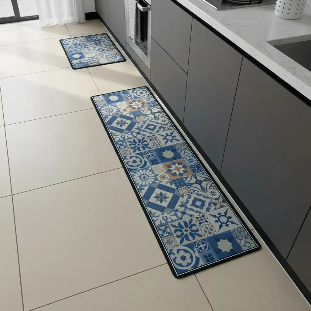 Set De 2 Alfombras Vinílicas Antideslizantes Para Cocina M12