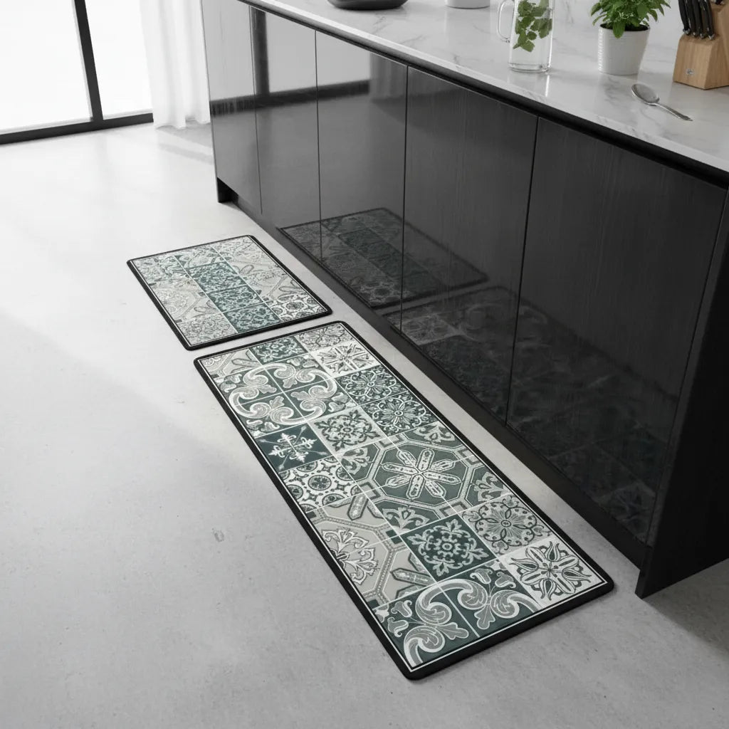 Set De 2 Alfombras Vinílicas Antideslizantes Para Cocina M13