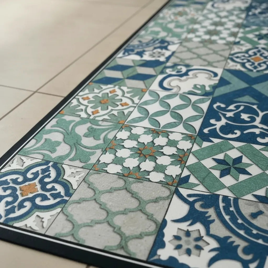 Set De 2 Alfombras Vinílicas Antideslizantes Para Cocina M14