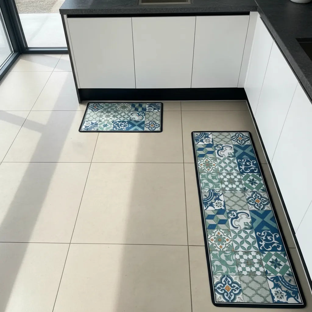 Set De 2 Alfombras Vinílicas Antideslizantes Para Cocina M14