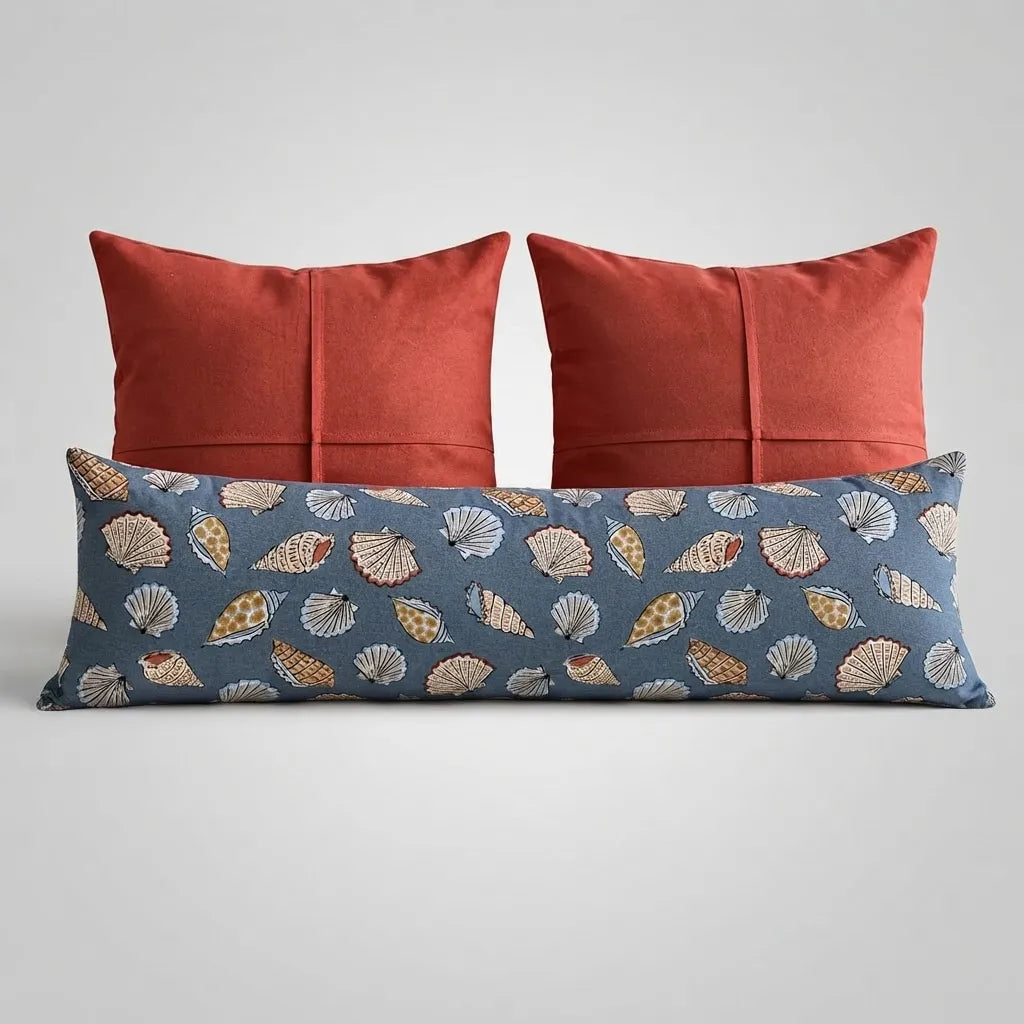 Set De 3 Cojines Decorativos · Conchas Del Mar Y Coral