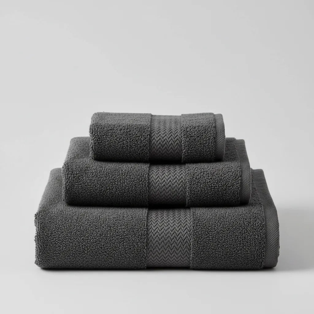 Set De 3 Toallas De Baño Gris Tamaño Xl, Baño Y Mano
