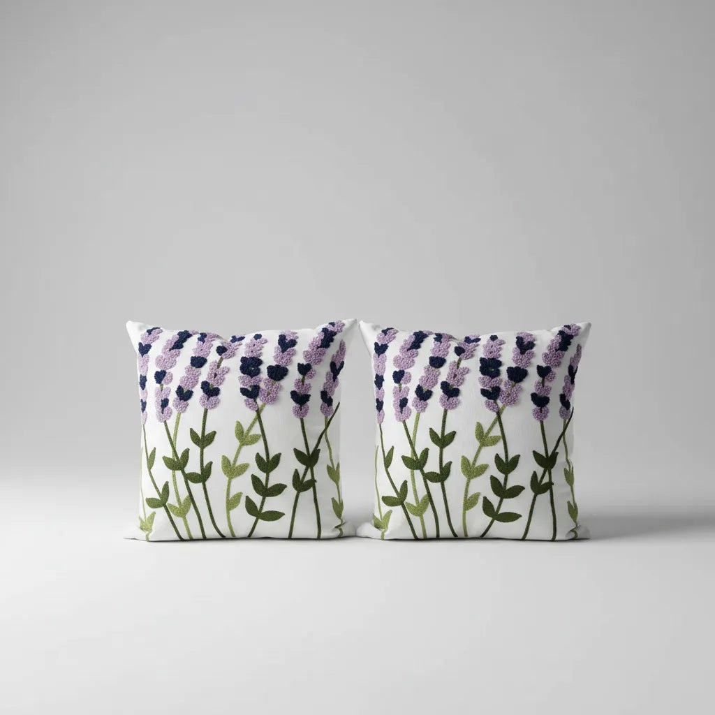 Set De 4 Cojines Decorativos Jardín Lavanda Rosé