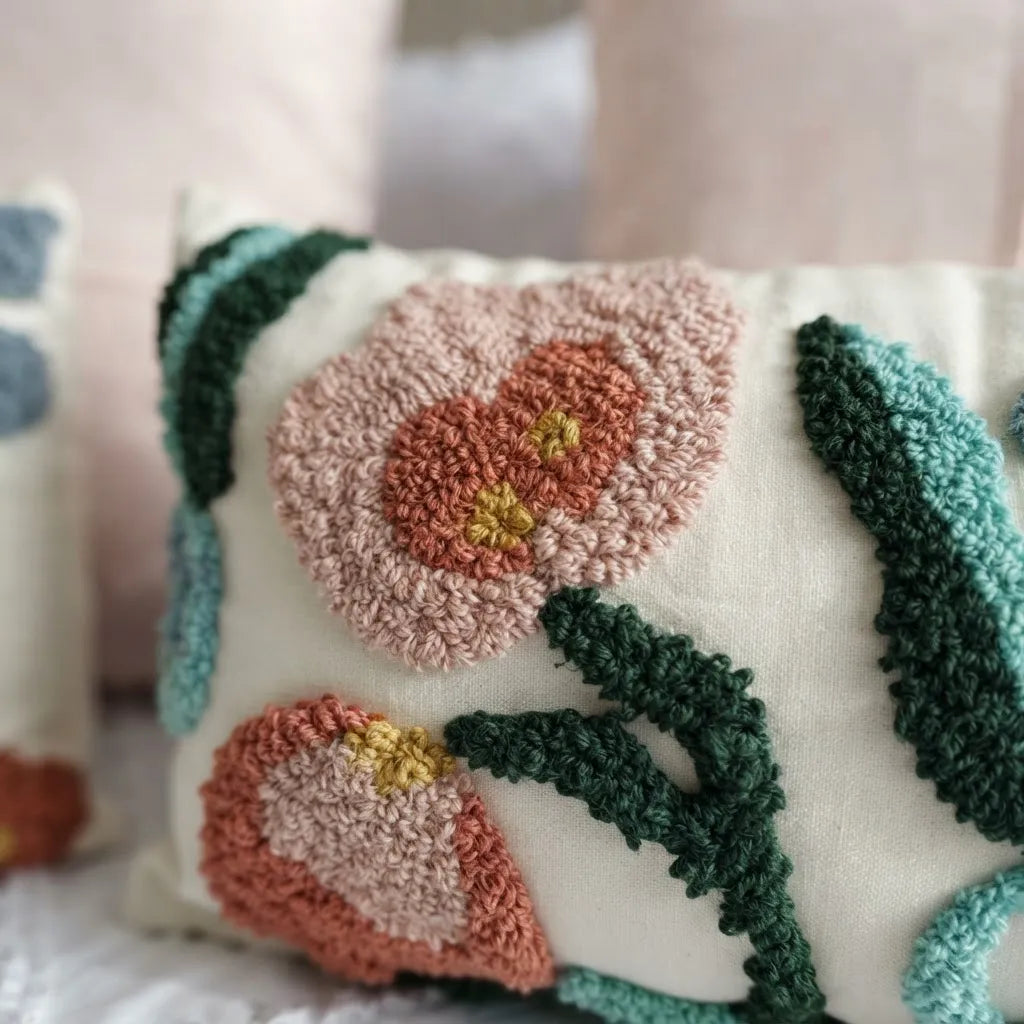 Set De 4 Cojines Jardín Rosé Boho 50 × 50 Y 30 × 50 Cm