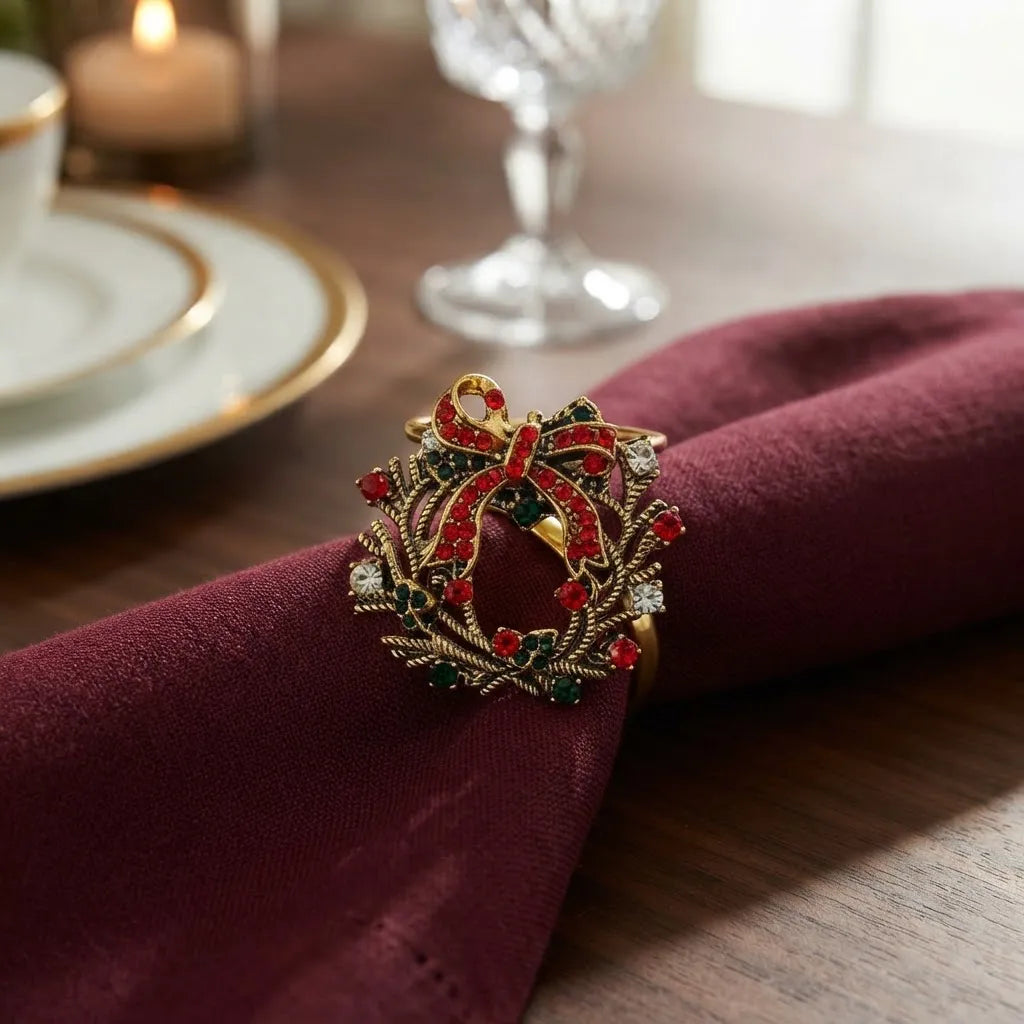 Set De 6 Anillos De Servilleta Navideños · Corona