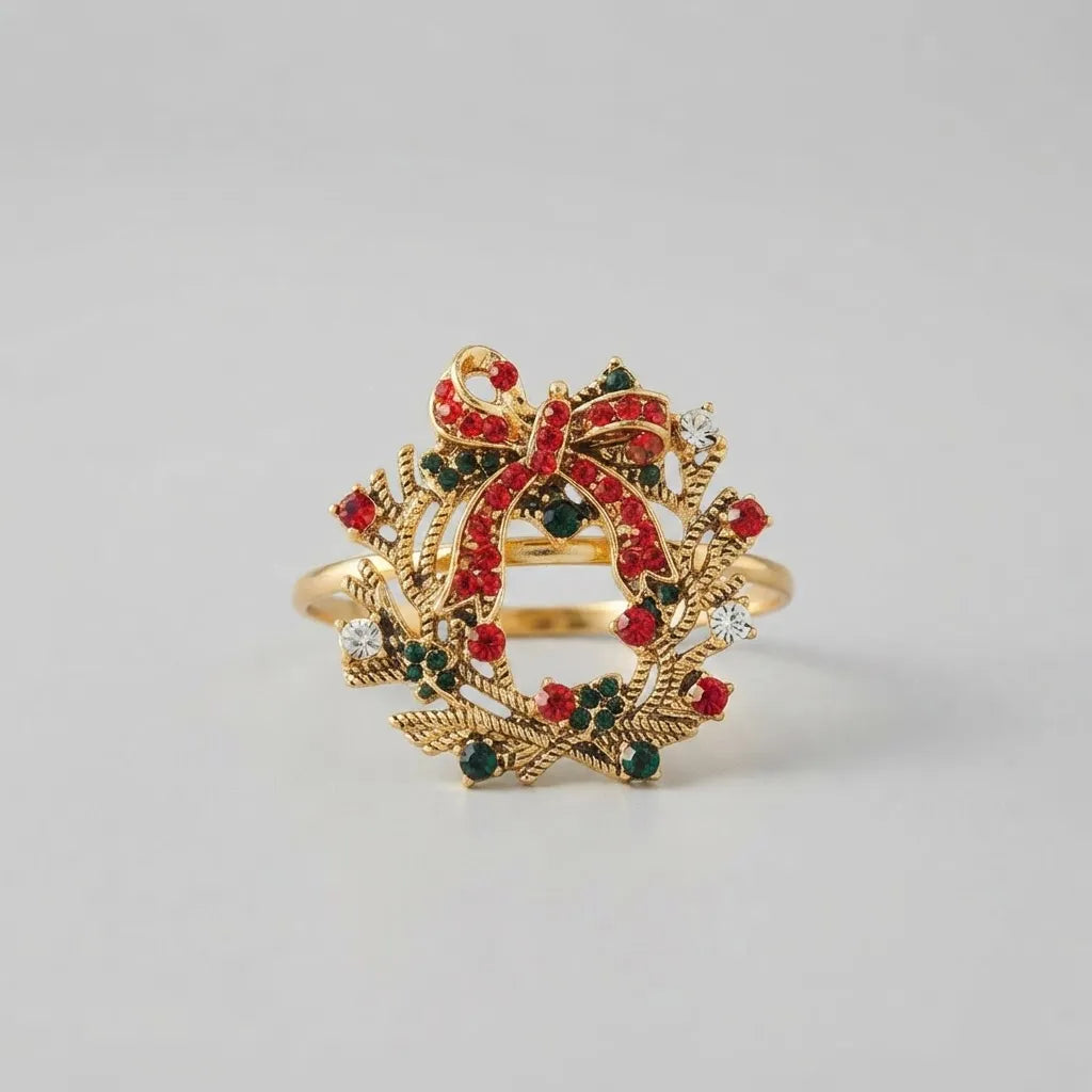 Set De 6 Anillos De Servilleta Navideños · Corona