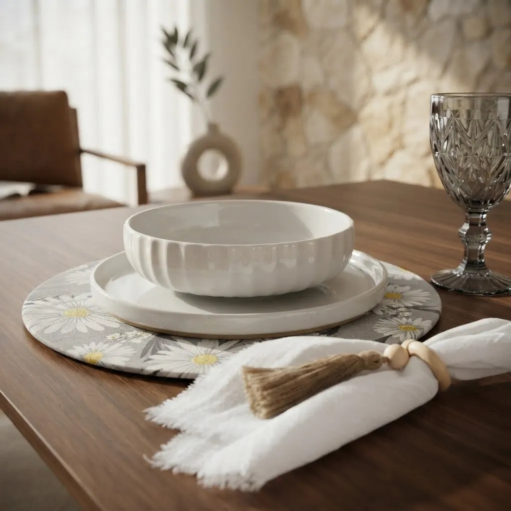 Set De Individuales De Mesa Campo De Margaritas Base Mdf