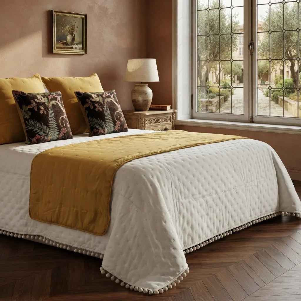 Set Mostaza Natural · Jardín Boho – 7 Piezas