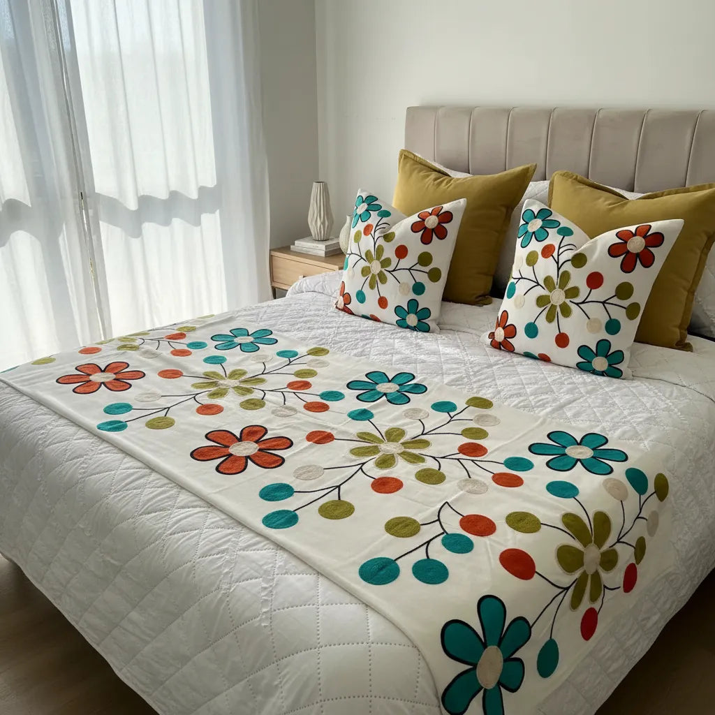 Set Renovación King Jardín Bordado 9 Piezas