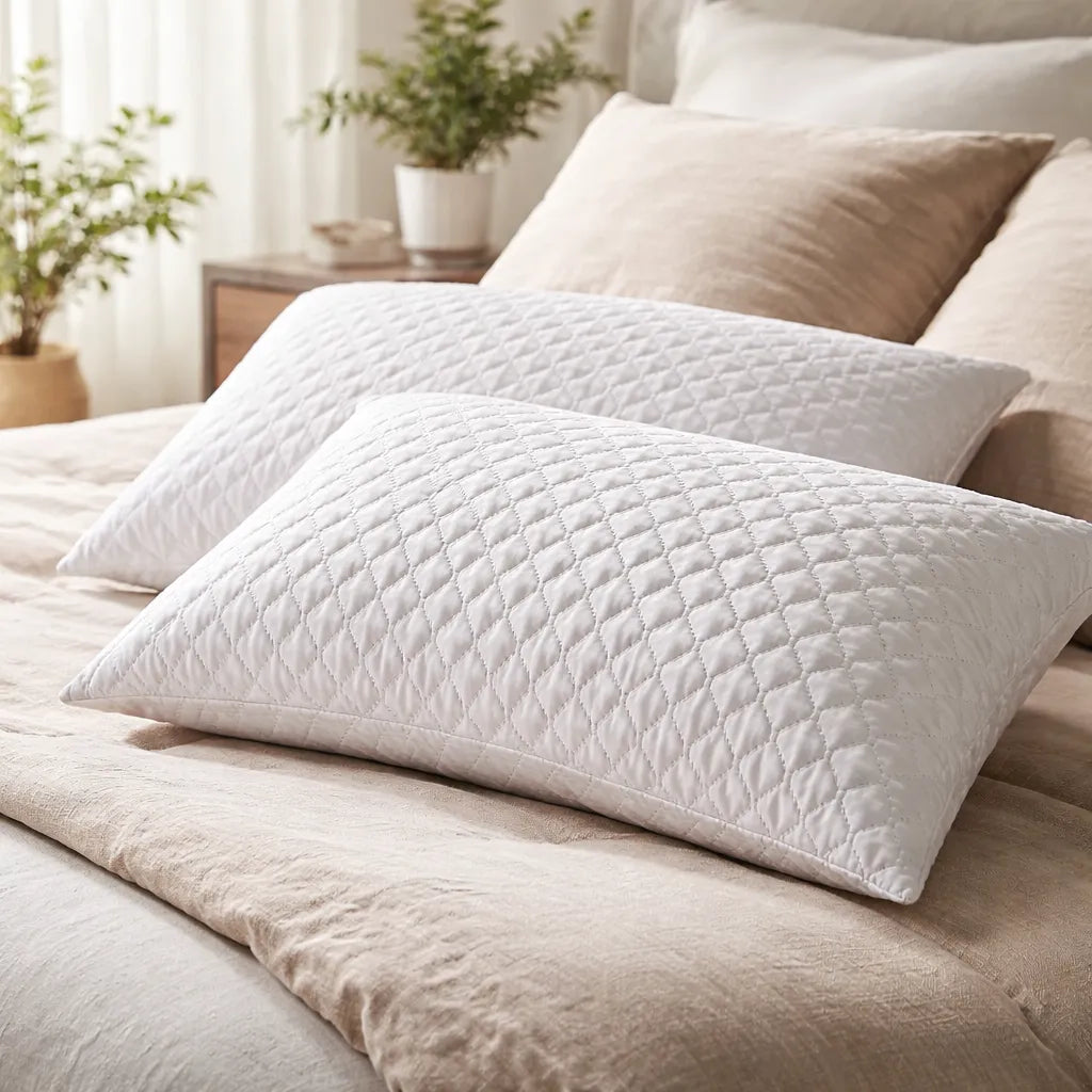 Almohada 50x90 cm Hipoalergénica · Fibra Siliconada Alto Retorno · Suave y Respirable