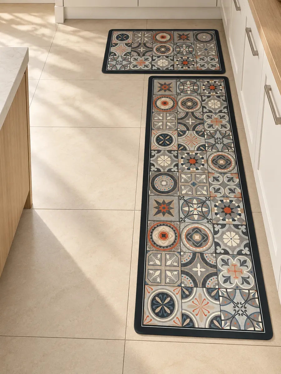 Set De 2 Alfombras Vinílicas Antideslizantes Para Cocina M15