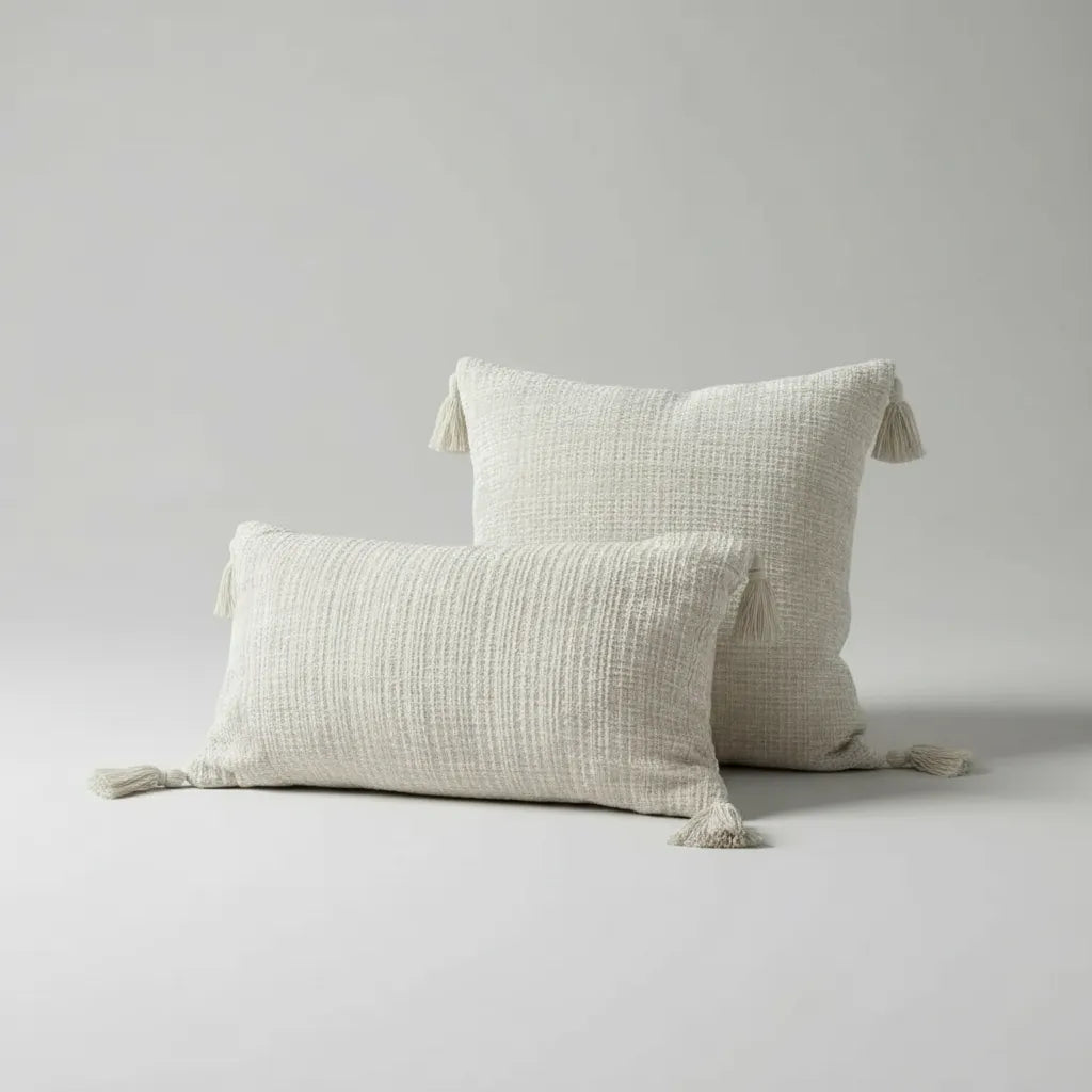 Fundas de cojines 45x45cm y 30x50 -  Chenille Arena Beige
