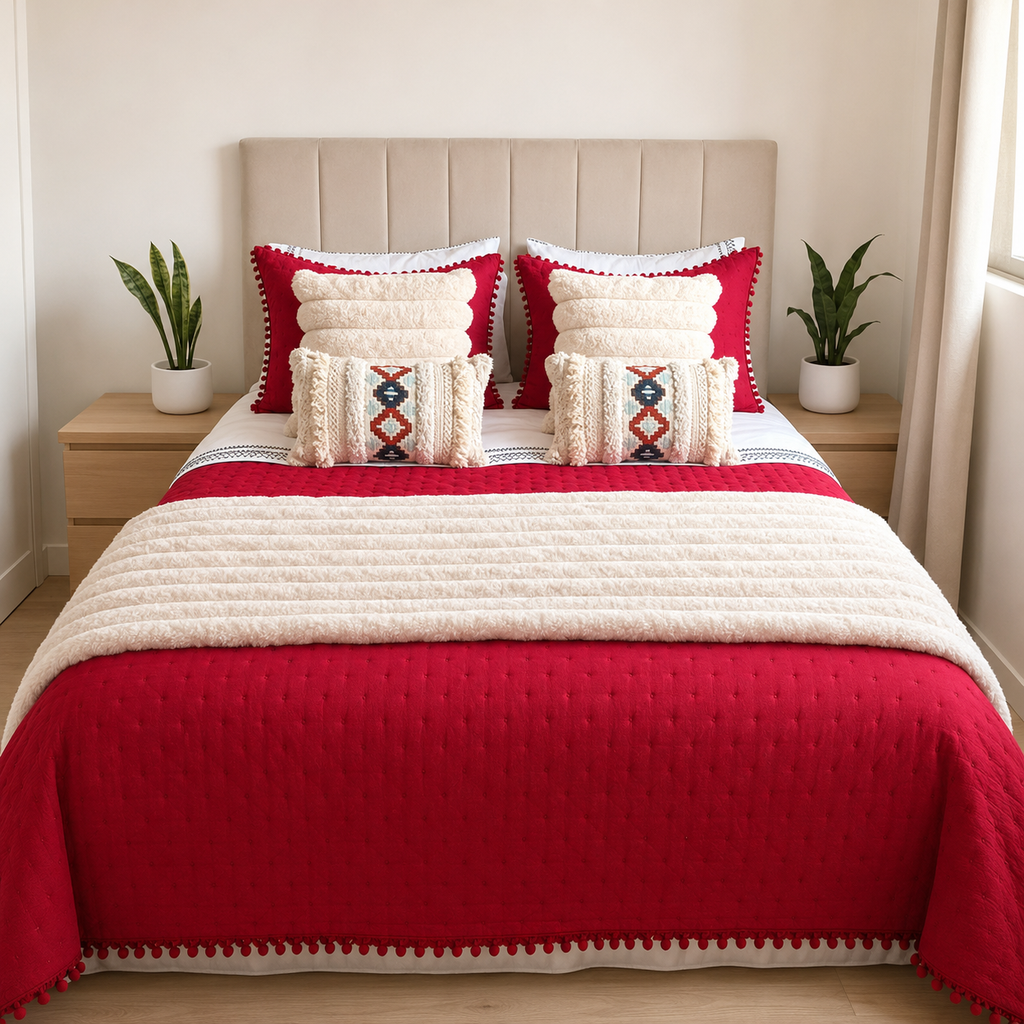Set Renovación 2 Plazas Invierno Rubí Boho 8 Piezas