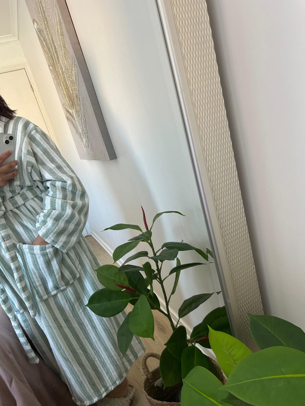 Bata en algodón verde