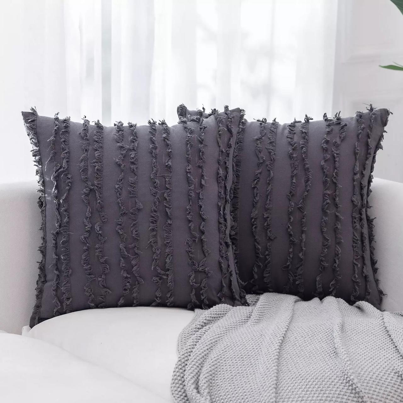 Fundas de cojines, con flequillos