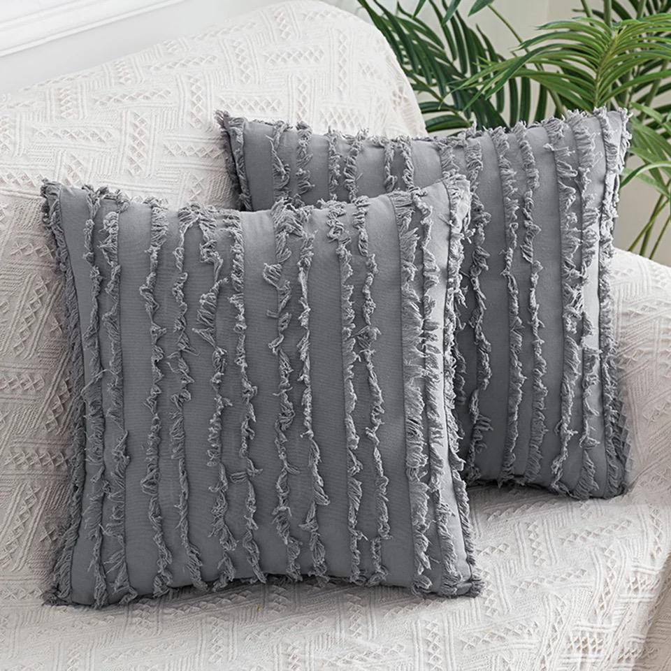 Fundas de cojines, con flequillos