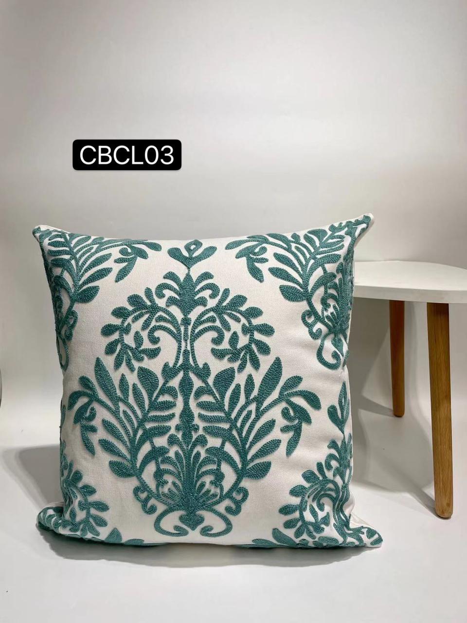 Fundas cojines bordados color turquesa