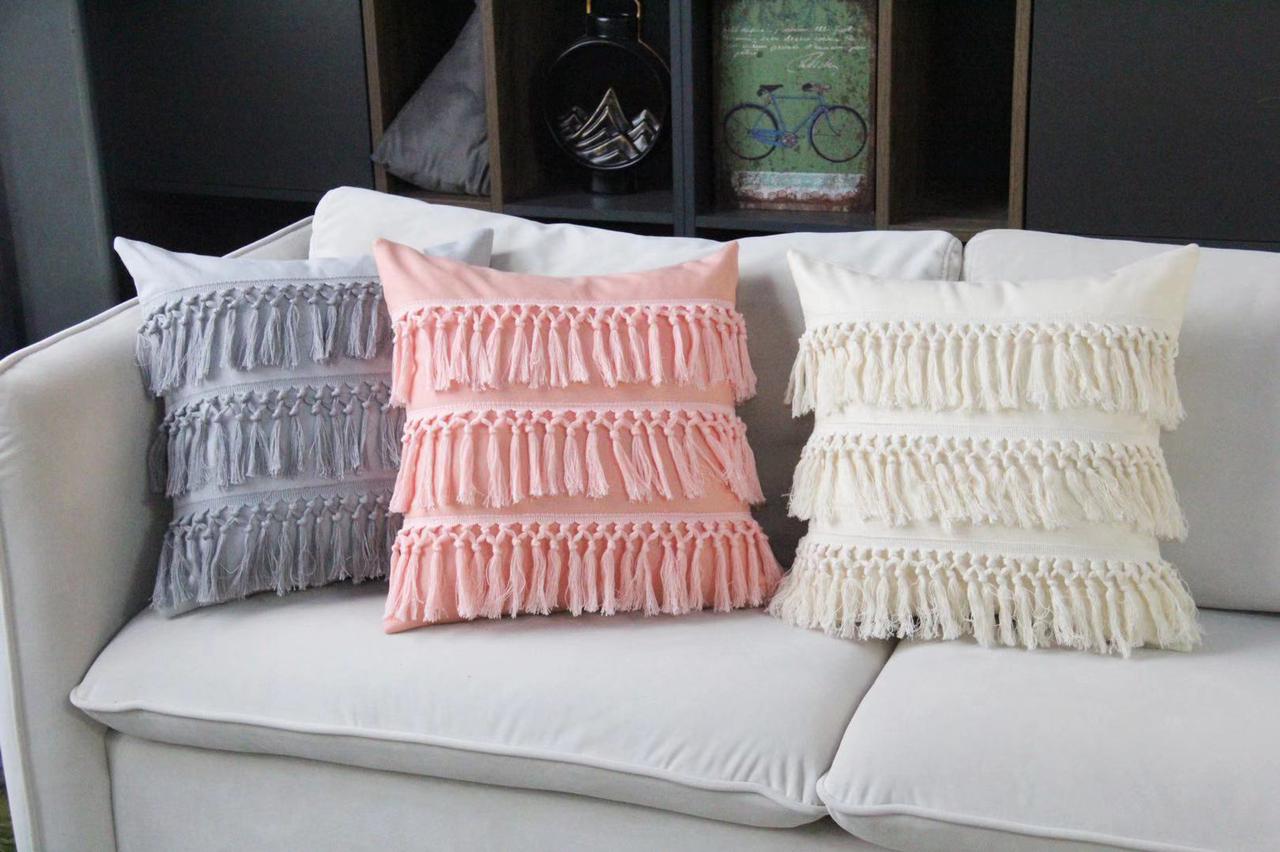 Fundas de cojines con flecos