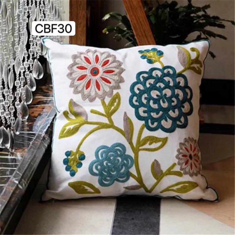 Fundas de cojines bordadas con flores