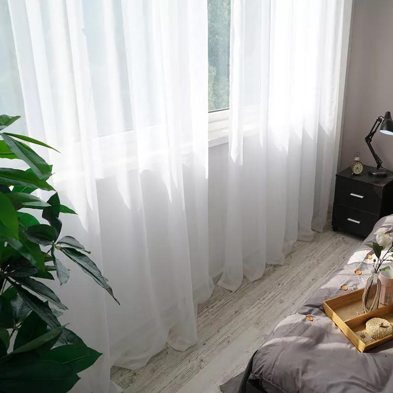 Visillo liso de lino con pasador