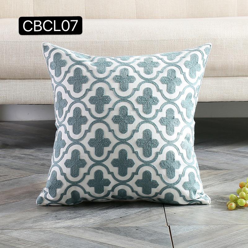 Fundas cojines bordados color turquesa