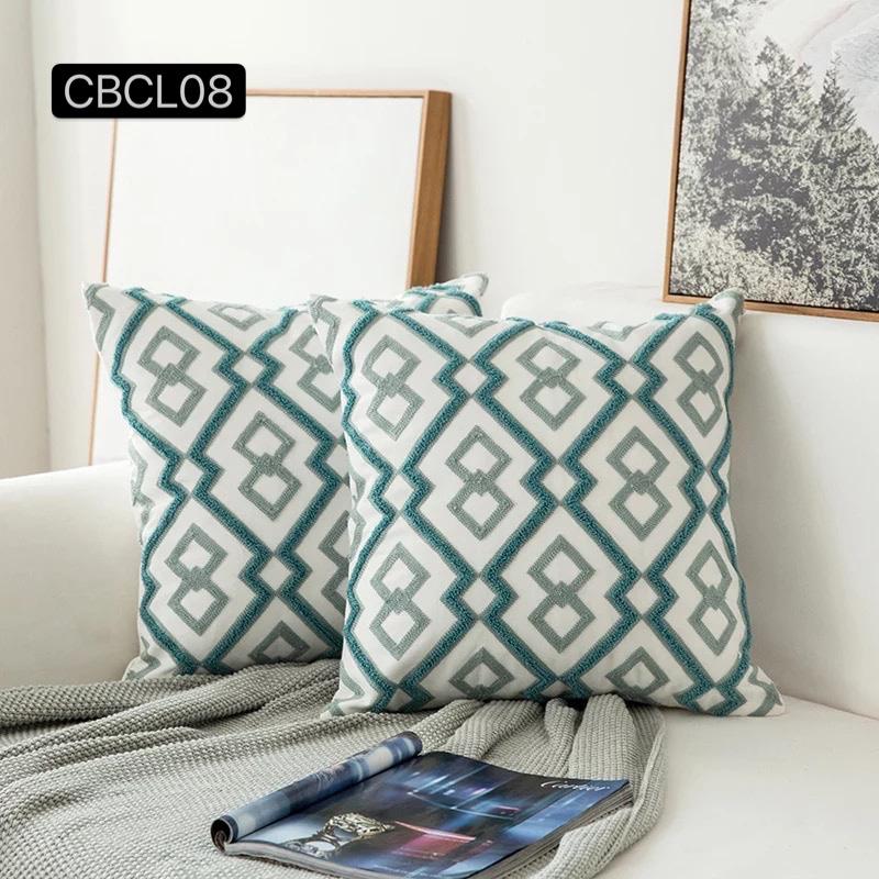 Fundas cojines bordados color turquesa