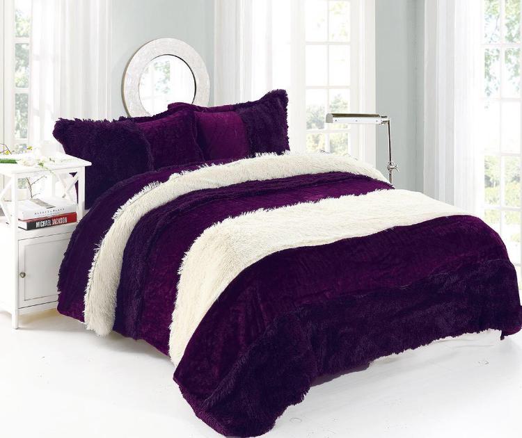 Cubrecama Reversible Polar/chiporro morado, 2 Plazas