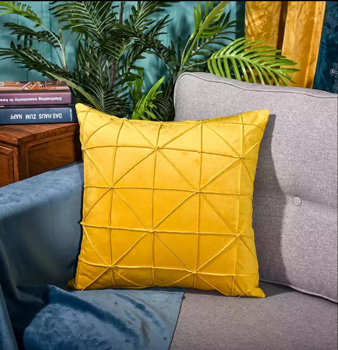 Fundas de cojines de terciopelo, con pliegues