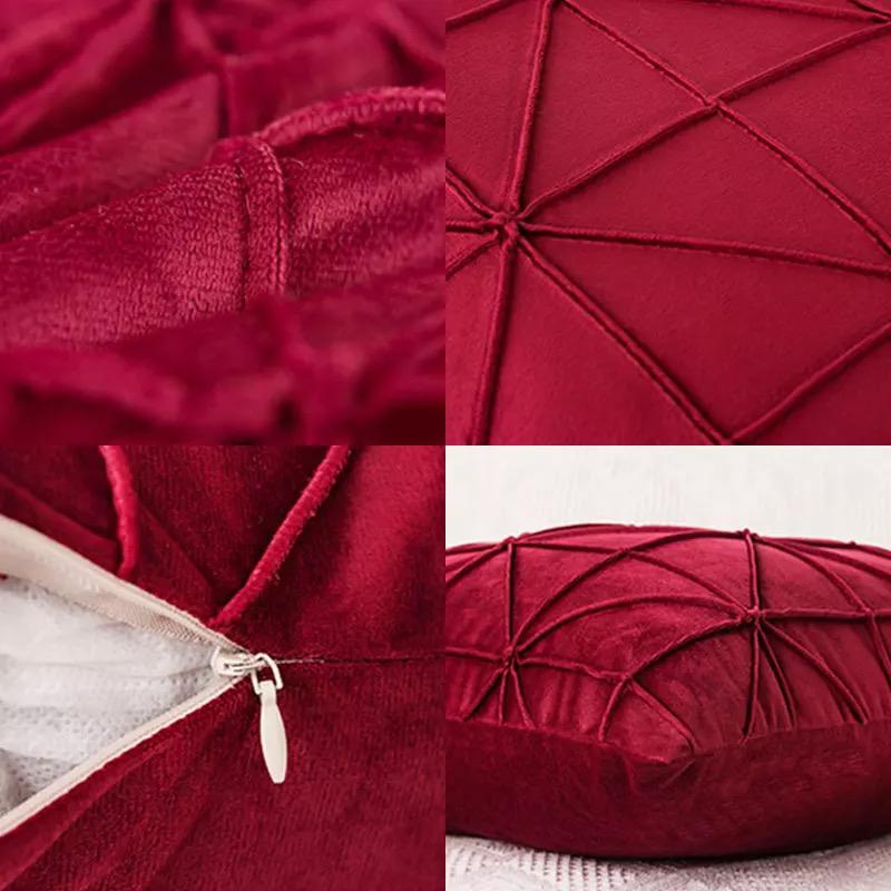 Fundas de cojines de terciopelo, con pliegues