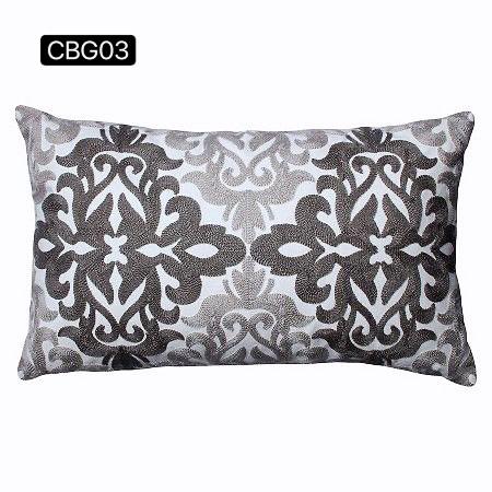 Fundas bordadas de cojines en gris