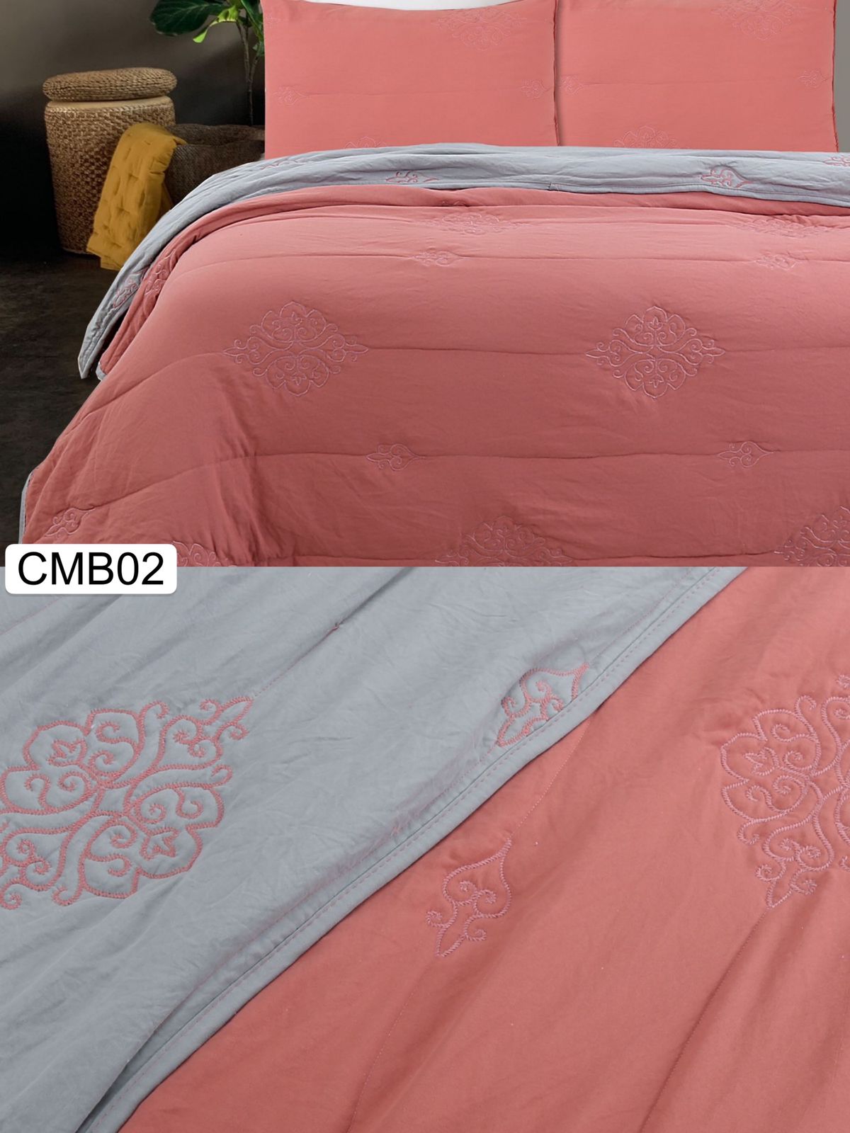 Cubrecamas bordados de algodón