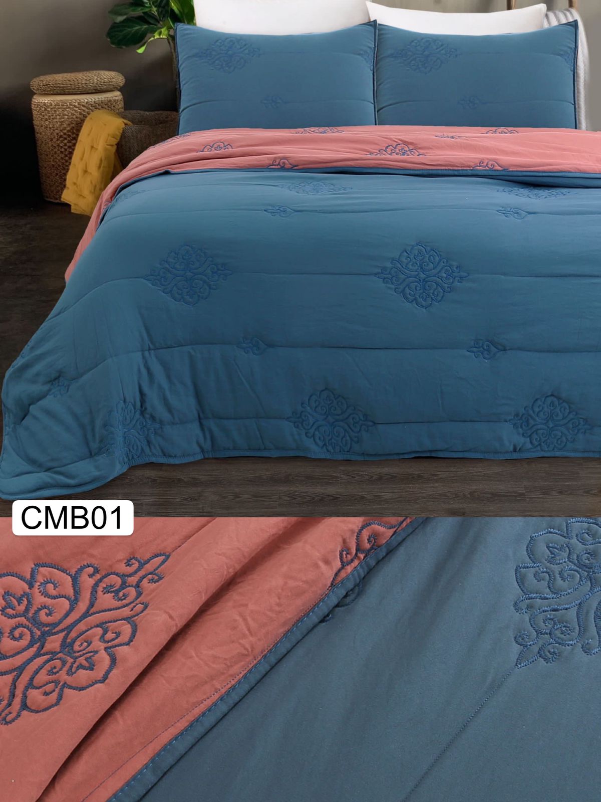 Cubrecamas bordados de algodón