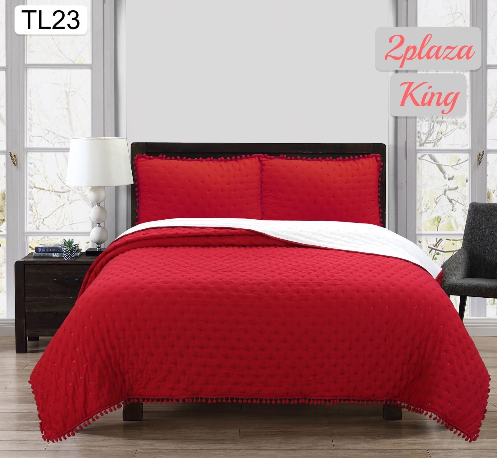 Cubrecamas Algodón con pom poms