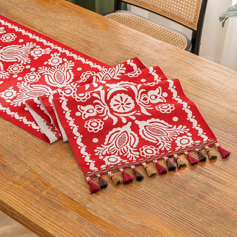 Camino de mesa de lino y algodón