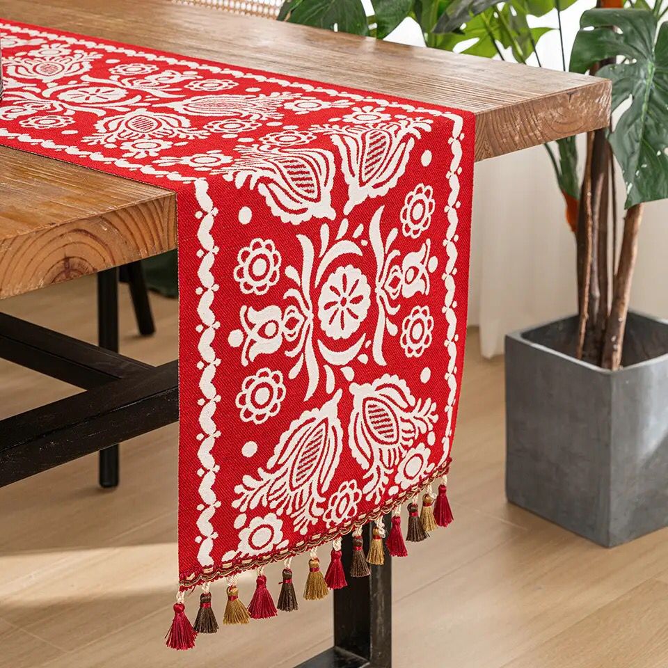 Camino de mesa de lino y algodón