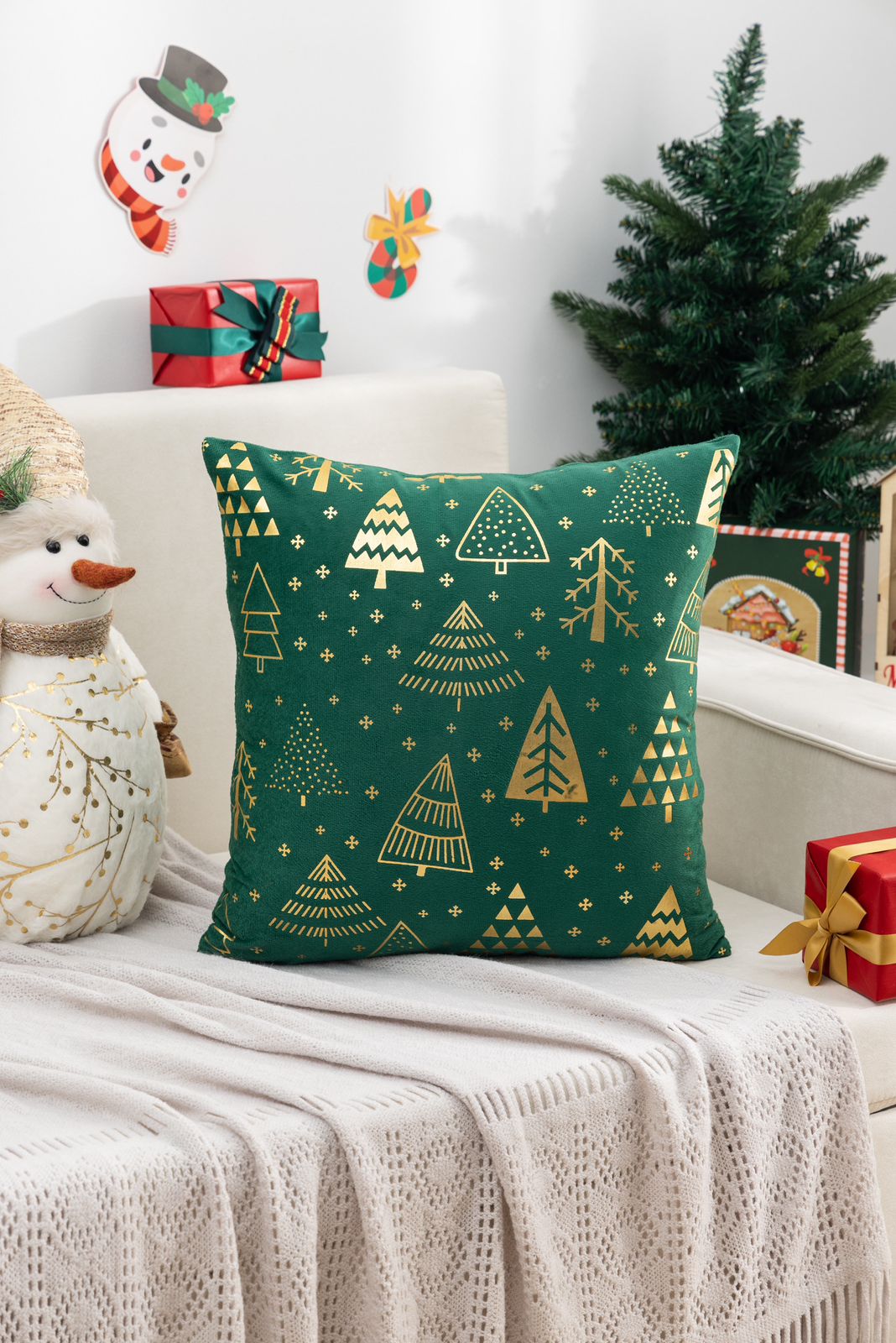 Fundas de cojines estampadas navideñas