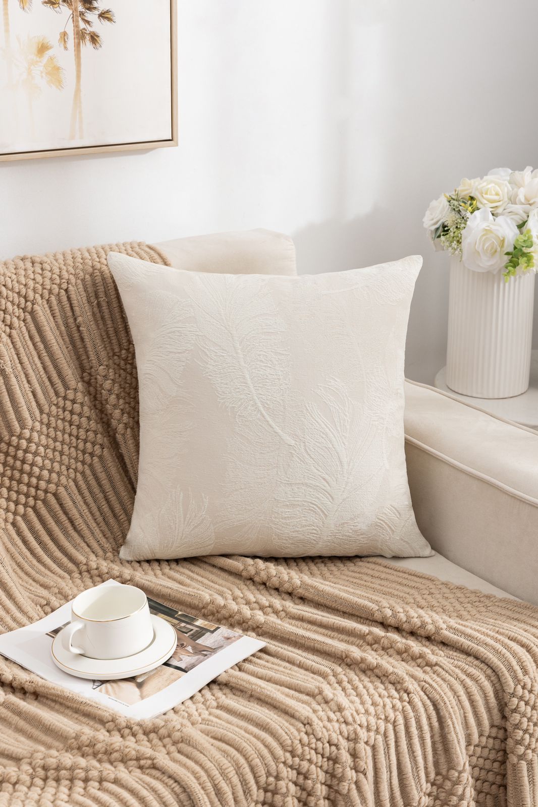 Fundas de cojines chenille pluma