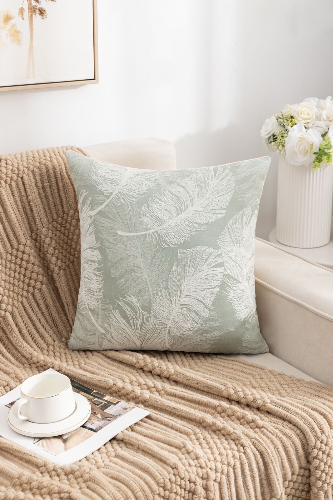 Fundas de cojines chenille pluma
