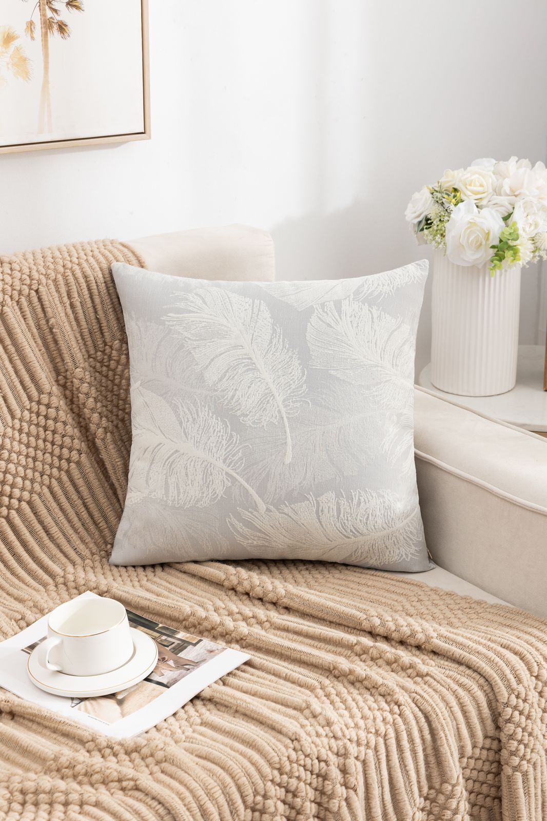 Fundas de cojines chenille pluma