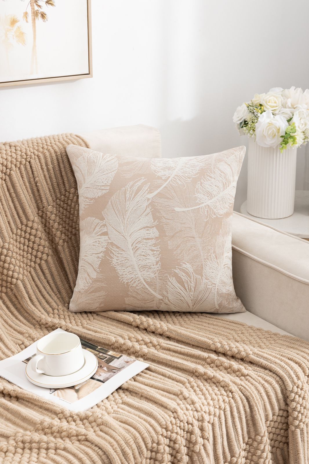 Fundas de cojines chenille pluma