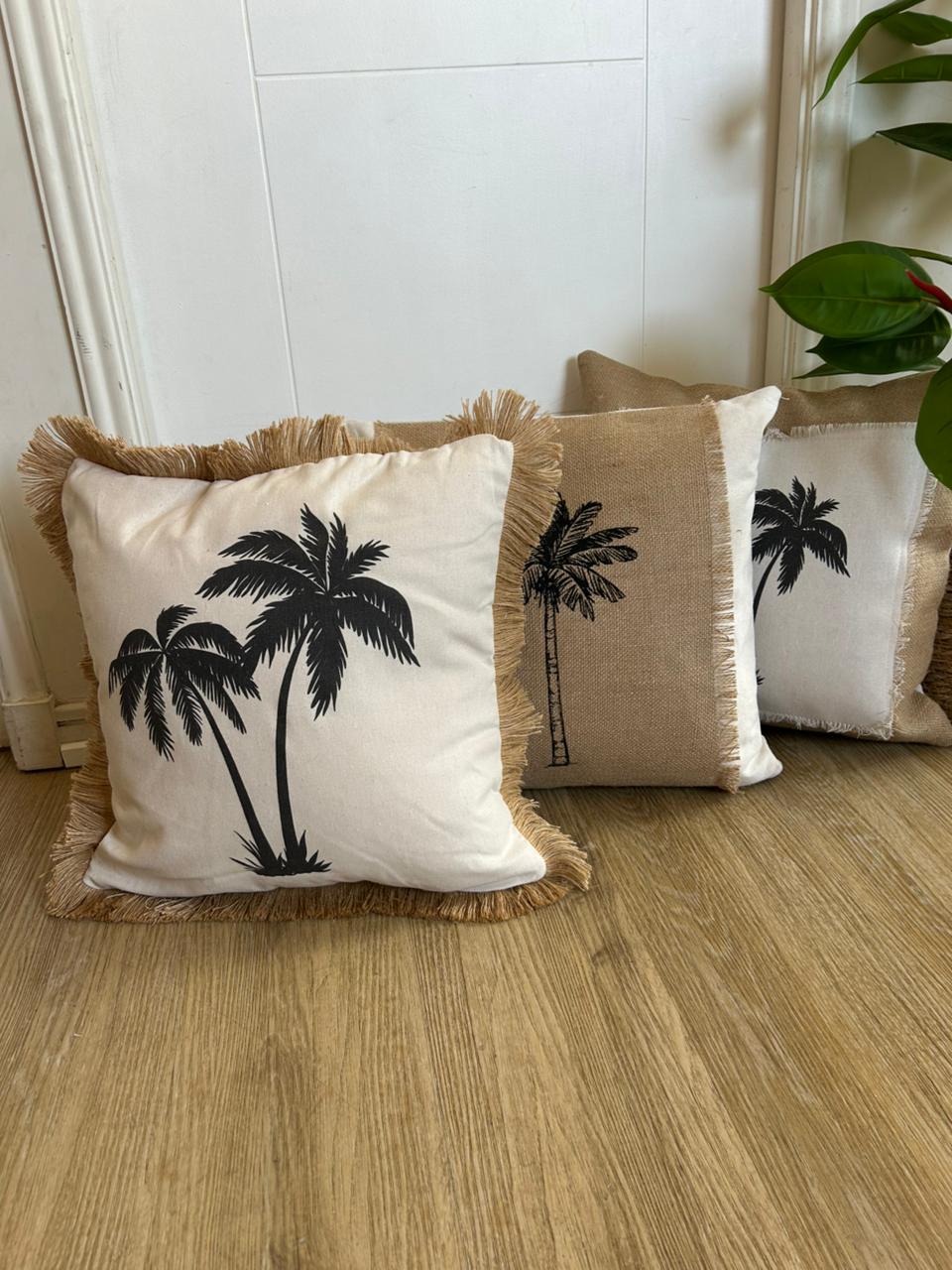 Fundas de cojín estampadas con  yute | Diseño natural y artesanal (3 modelos)