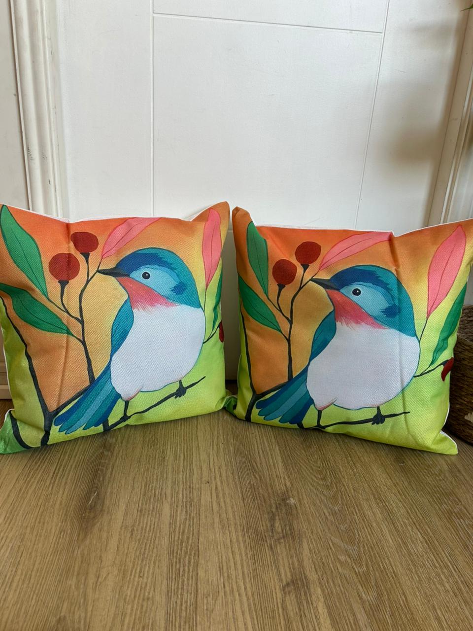 Fundas de cojines estampado, Pajarito Primavera.