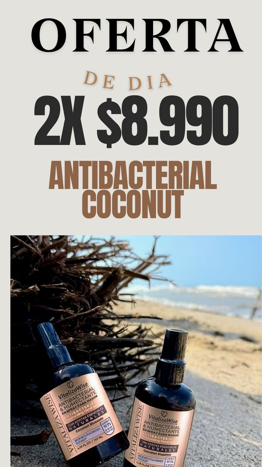 Antibacterial Vitalizwise Savage 135 mL - Promocion 2 coconut